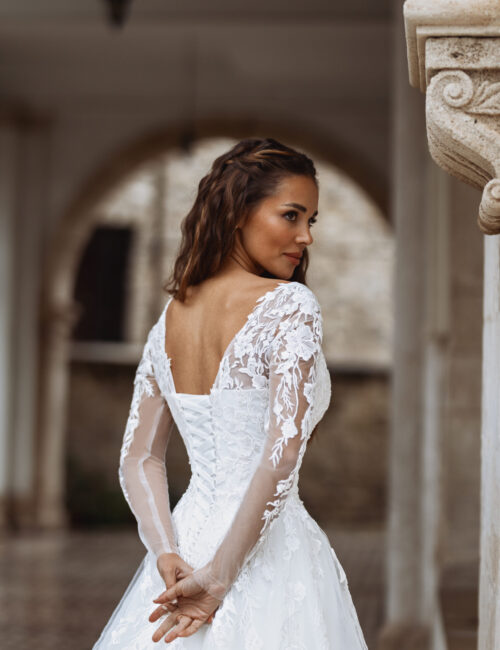 robe de mariée manches longues dentelles